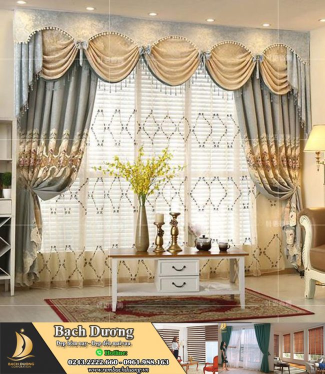 Rèm vải cao cấp tân cổ điển sang trọng tại Bạch Dương