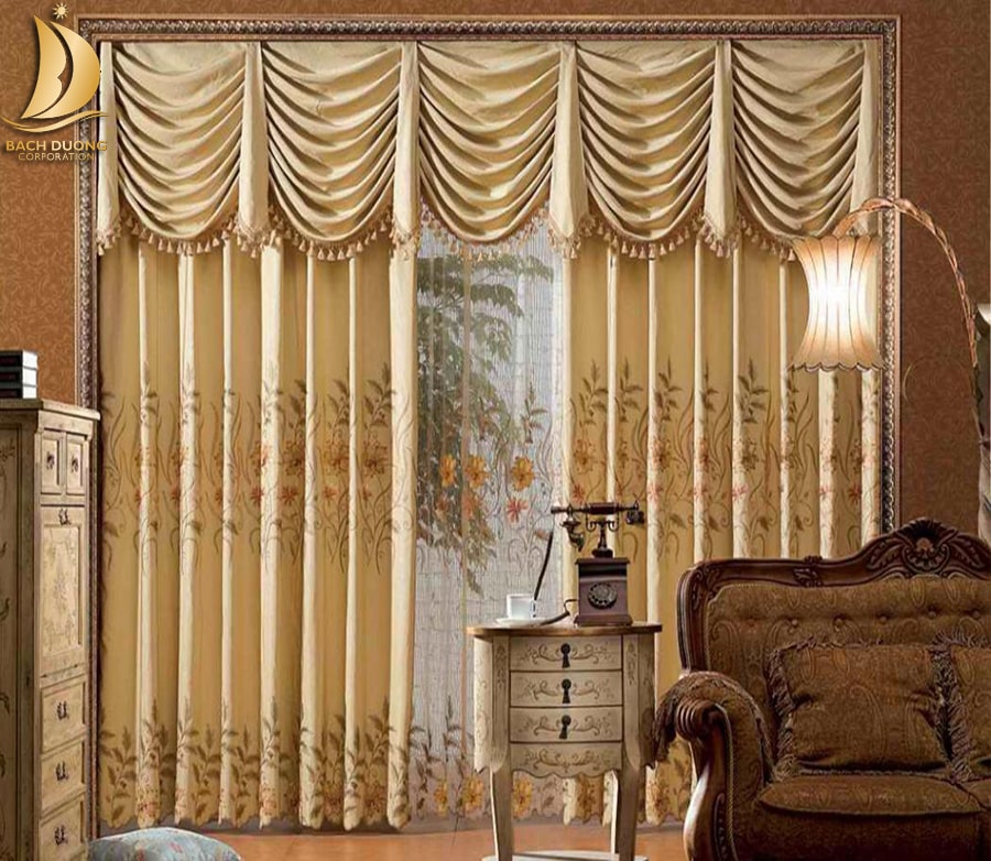 Rèm vải cao cấp tân cổ điển sang trọng tại Bạch Dương