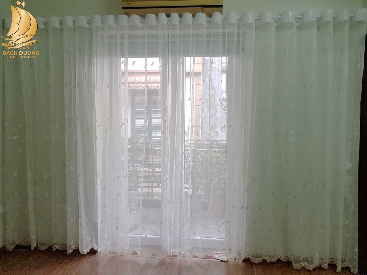 Lắp rèm vải gấm 2 lớp cho chị Hồng ở khu đô thị Văn Khê